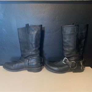 Steve Madden Black Biker Leather Boots size 9.5 festival Coachella bikercore